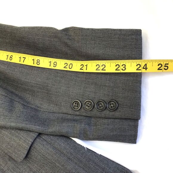 Zino Wool Italy Super 120 Sport Coat Di Valdengo Gray 44 Mens USA - Picture 8 of 12